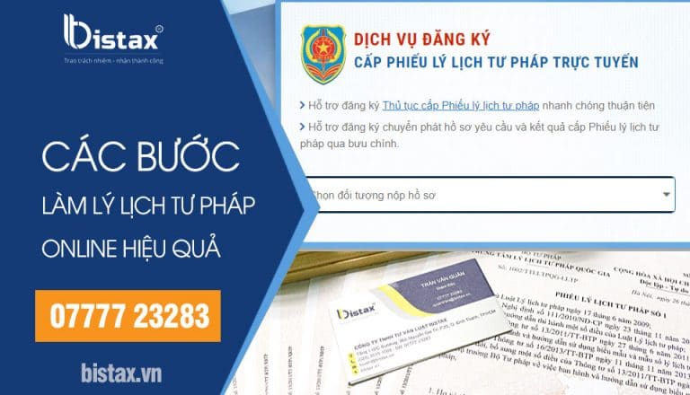 Các bước làm lý lịch tư pháp online
