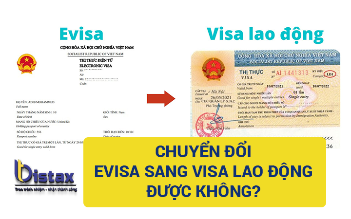 chuyển Evisa sang visa lao động
